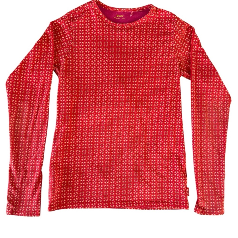 Oilily Red Patterned Long Sleeve Kids Shirt - Size 152/12 Girls
